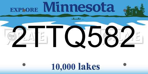 2TTQ582 Minnesota License Plate