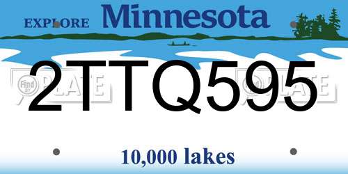 2TTQ595 Minnesota License Plate