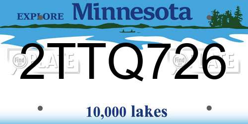 2TTQ726 Minnesota License Plate