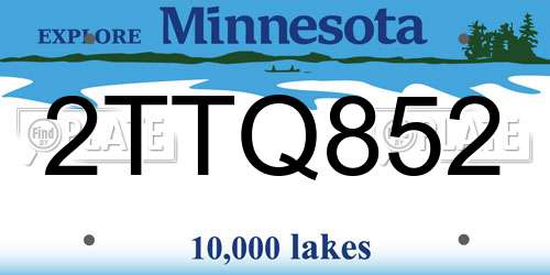 2TTQ852 Minnesota License Plate