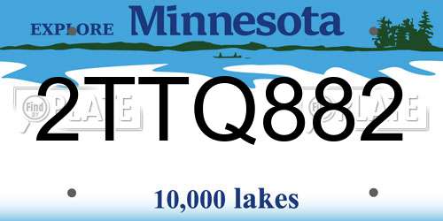 2TTQ882 Minnesota License Plate