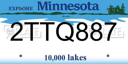 2TTQ887 Minnesota License Plate