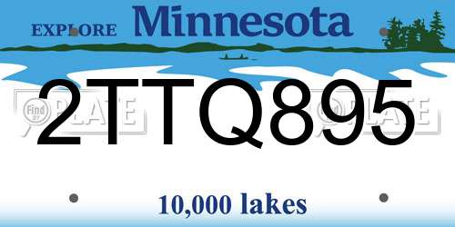 2TTQ895 Minnesota License Plate
