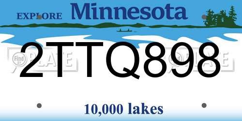 2TTQ898 Minnesota License Plate