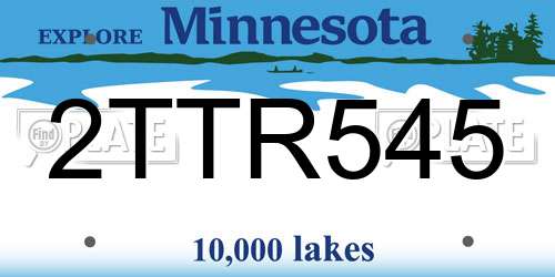 2TTR545 Minnesota License Plate