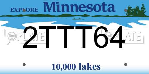 2TTT64 Minnesota License Plate