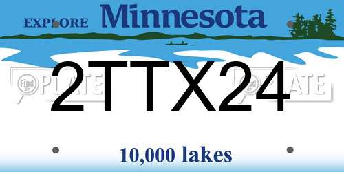 2TTX24 Minnesota License Plate