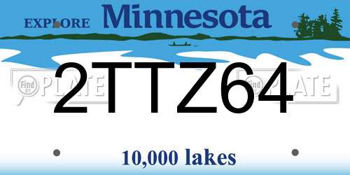 2TTZ64 Minnesota License Plate