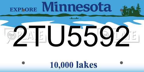 2TU5592 Minnesota License Plate