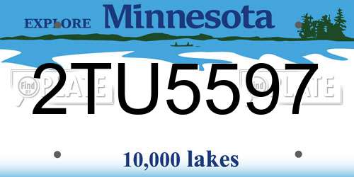 2TU5597 Minnesota License Plate
