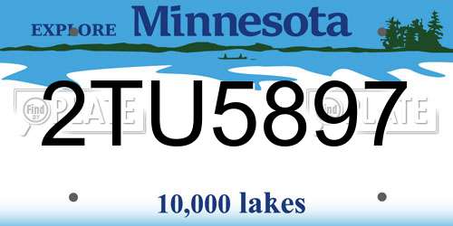 2TU5897 Minnesota License Plate