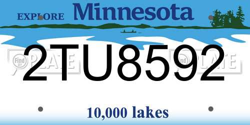 2TU8592 Minnesota License Plate