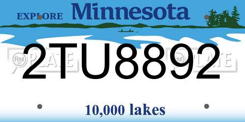 2TU8892 Minnesota License Plate