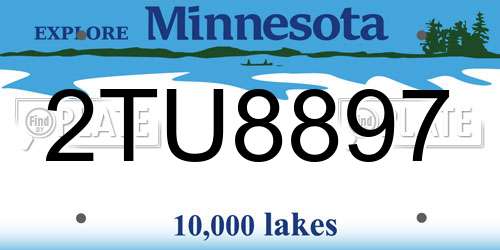 2TU8897 Minnesota License Plate