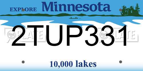2TUP331 Minnesota License Plate
