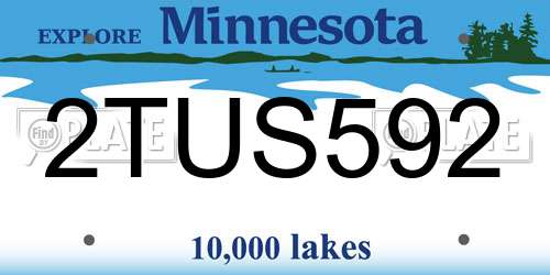 2TUS592 Minnesota License Plate