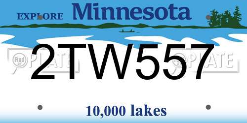 2TW557 Minnesota License Plate