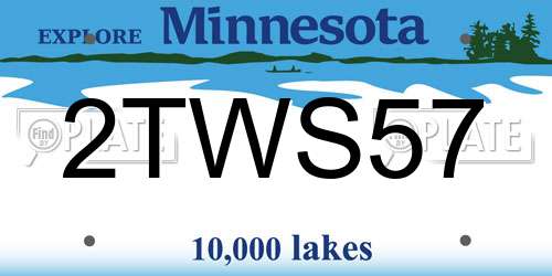 2TWS57 Minnesota License Plate