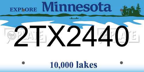2TX2440 Minnesota License Plate