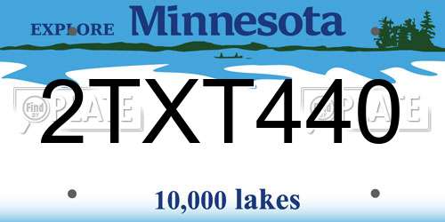 2TXT440 Minnesota License Plate