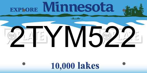2TYM522 Minnesota License Plate