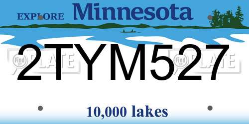 2TYM527 Minnesota License Plate