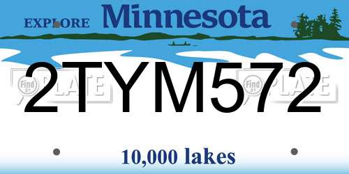 2TYM572 Minnesota License Plate