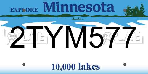 2TYM577 Minnesota License Plate