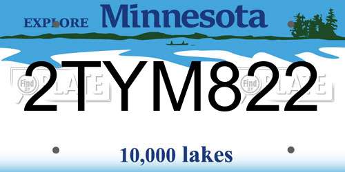 2TYM822 Minnesota License Plate