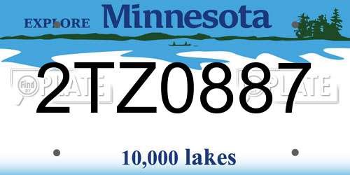 2TZ0887 Minnesota License Plate