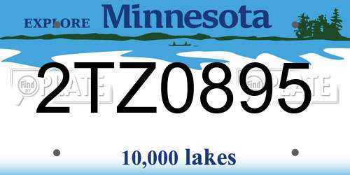 2TZ0895 Minnesota License Plate