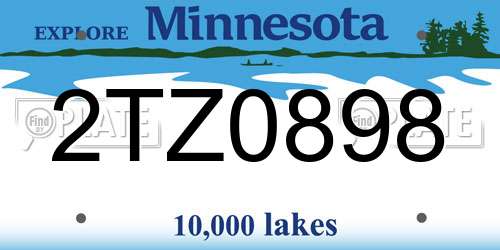 2TZ0898 Minnesota License Plate
