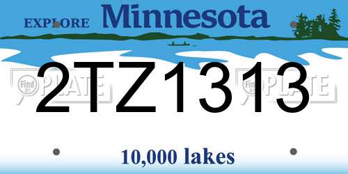 2TZ1313 Minnesota License Plate