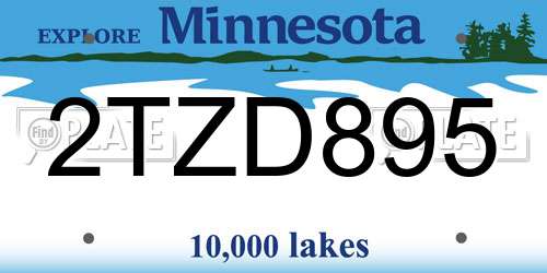 2TZD895 Minnesota License Plate