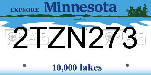 2TZN273 Minnesota License Plate