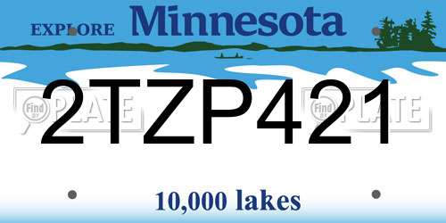 2TZP421 Minnesota License Plate