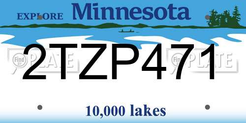 2TZP471 Minnesota License Plate