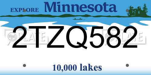 2TZQ582 Minnesota License Plate