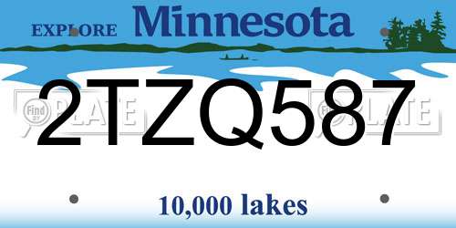 2TZQ587 Minnesota License Plate