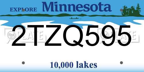 2TZQ595 Minnesota License Plate