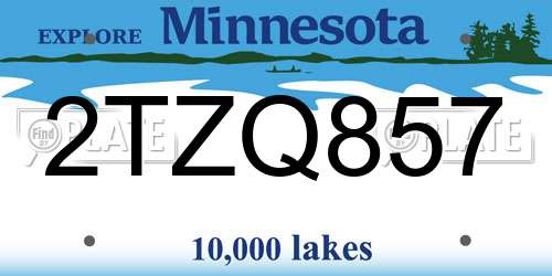 2TZQ857 Minnesota License Plate