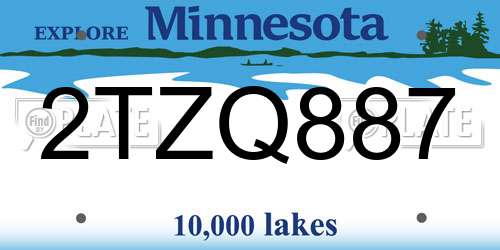 2TZQ887 Minnesota License Plate