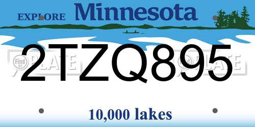2TZQ895 Minnesota License Plate