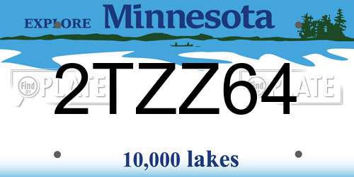 2TZZ64 Minnesota License Plate