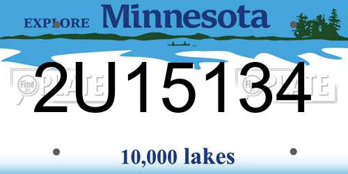 2U15134 Minnesota License Plate