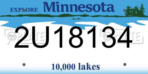 2U18134 Minnesota License Plate