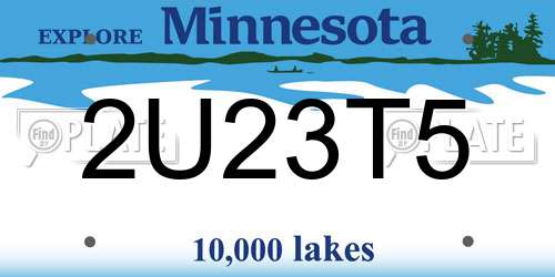 2U23T5 Minnesota License Plate
