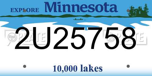 2U25758 Minnesota License Plate