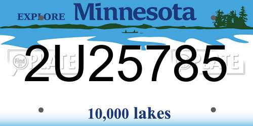 2U25785 Minnesota License Plate