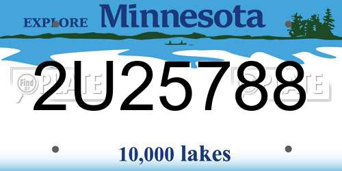 2U25788 Minnesota License Plate